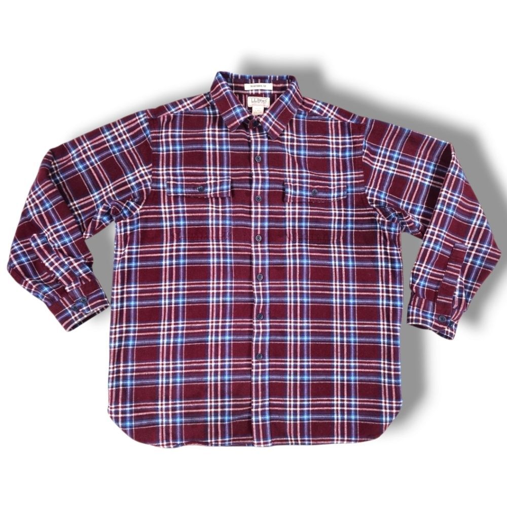 LL BEAN TRADITIONAL FIT HEAVY CHAMOI BUTTON DOWN SHIRT